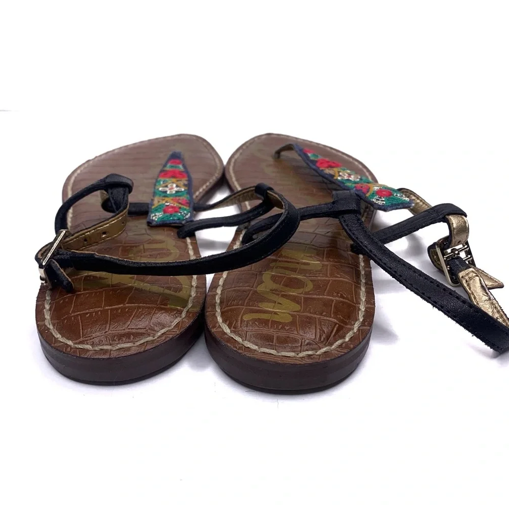 Sam Edelman Gigi Embroidered Strap Sandals - Picture 4 of 5